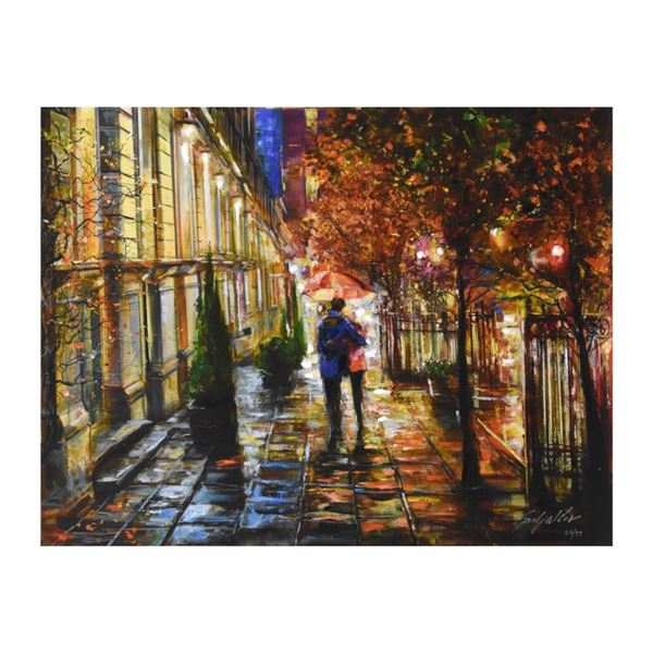 Vadik Suljakov  Together Stroll  Limited Edition Giclee On Canvas