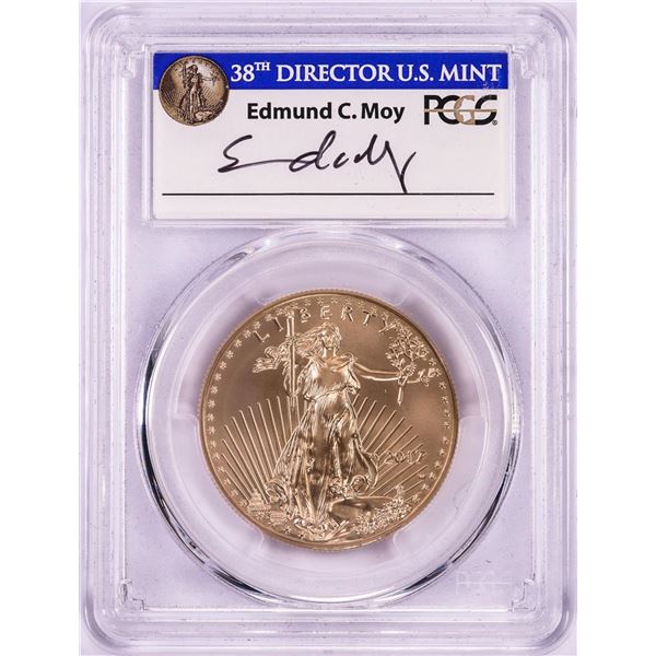 2017-W $50 Burnished American Gold Eagle Coin PCGS SP70 FDOI Philadelphia Moy Signature