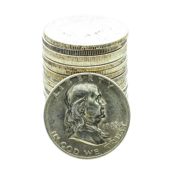 Roll of (20) 1948-D Franklin Half Dollar Coins