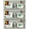 Image 1 : Lot of (3) 1969B $1 Federal Reserve Notes Bicentennial First Day of Issue Stamp