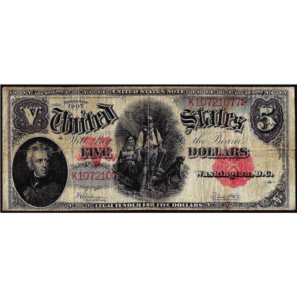 1907 $5 Woodchopper Legal Tender Note