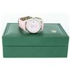 Image 6 : Rolex Men's Stainless Steel Pink Diamond Datejust Watch With Pink Leather Strap