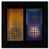 Image 1 : Victor Vasarely "Vp-118 & Vp-108 Structures Universelles Du Damier" Mixed Media