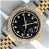 Image 1 : Rolex Men's Two Tone Black String VS Diamond Datejust Wristwatch