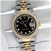 Image 3 : Rolex Men's Two Tone Black String VS Diamond Datejust Wristwatch