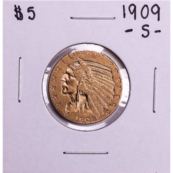 1909-S $5 Indian Head Half Eagle Gold Coin