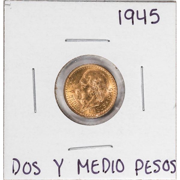 1945 Mexico Dos Y Medio Pesos Gold Coin