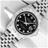 Image 2 : Rolex Men's Stainless Steel Black Diamond Pyramid Datejust Wristwatch