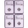 Image 1 : Lot of (4) 2021 Great Britain 10 Pounds Britannia 1/10oz Platinum Coins NGC MS69