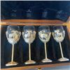 Image 1 : Set of 4 gold-plated bighorn sheep wine glasses