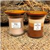 Image 1 : Woodwick jar candles, set of 2: Vanilla Sea Salt & Vanilla Carmel