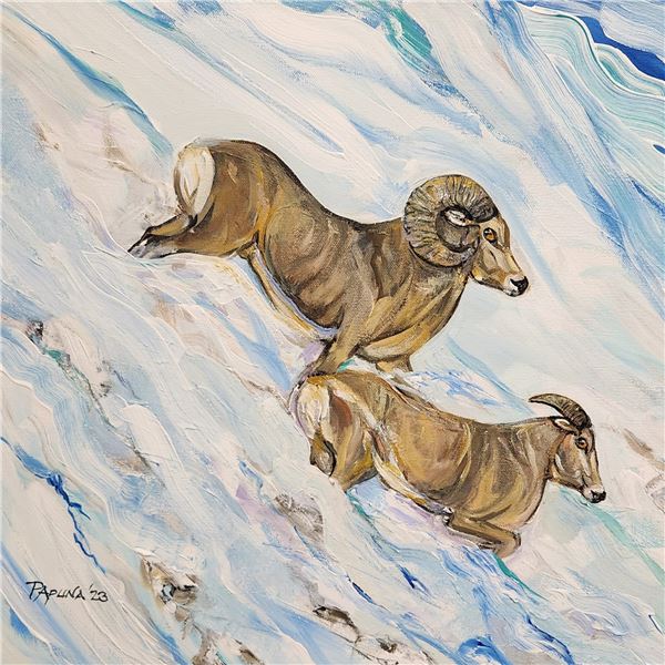 "Avalanche" sheep painting