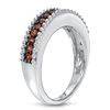 Image 2 : Plated Rhodium 0.50ctw Orange Sapphire Ring