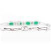 Image 2 : Plated Rhodium 2.55ctw Green Agate and Diamond Bracelet