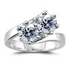 Image 1 : Twin Solitaire 2.5 Ct VVs1 F-G Fire Moissanite Ring