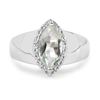 Image 1 : Plated Rhodium 1.55ct Green Amethyst and White Topaz Ring