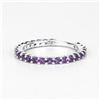 Image 2 : Plated Rhodium 0.78ctw Amethyst Ring