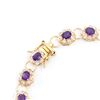 Image 2 : Plated 18KT Yellow Gold 5.45ctw Amethyst and Diamond Bracelet