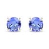 Image 1 : Plated Rhodium 0.46ctw Tanzanite Earrings