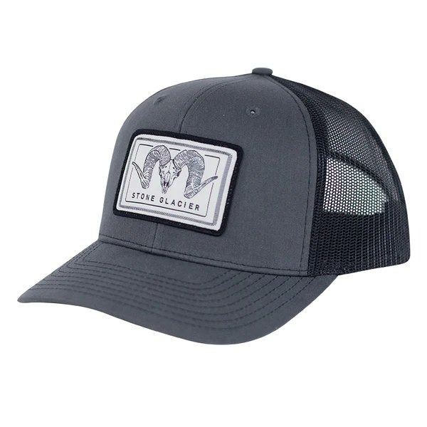 Stone Glacier Leather Patch trucker hat - moss