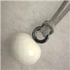 Image 1 : S. SILVER 25 MM CHINESE WHITE ONYX AND HEMATITE UNISEX PENDANT - 31 MM LONG