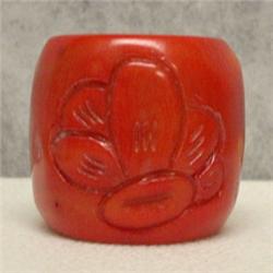 197 CTS CARVED BAMBOO CORAL BEAD 30x26 MM - FULL DRILLED