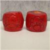 Image 1 : 177 CTS TWO CARVED BAMBOO CORAL BEADS 23 MM - FULL DRILLED