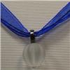 Image 1 : S. SILVER 19 MM CARVED LALIK PENDANT 32x19 MM WITH RIBBON W/CLASP