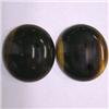 Image 1 : 20 CTS PAIR OF OVAL TIGER EYE CABOCHON 18x16 MM