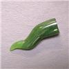 Image 1 : 30x8 MM GREEN JADE HORN  HALF DRILLED