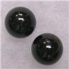 Image 1 : 14 MM PAIR OF HAWAIIAN BLACK CORAL BEADS - HALF DRILLED