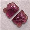 Image 1 : 5.15 CTS PAIR OF CARVED TOURMALINE 9x7 MM 