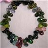 Image 1 : 80 CTS MULTICOLOR TOURMALINE TEAR DROPS STRAND 8-9 MM