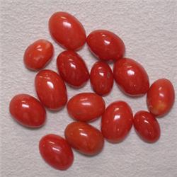 10 CTS LOT OF NATURAL ITALIAN CORAL OVAL CABOCHONS 7x5 MM