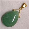 Image 1 : 14K GOLD 12.51 CTS GREEN AVENTURINE PENDANT 29x13 MM 