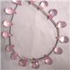 Image 1 : 65 CTS ROSE QUARTZ BRIOLETTE STRAND 12x7 MM