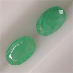 0.83 CTS PAIR OF OVAL EMERALD 6x4 MM