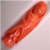 Image 1 : 13 CTS CARVED NATURAL ITALIAN CORAL FIGURINE 28x7 MM