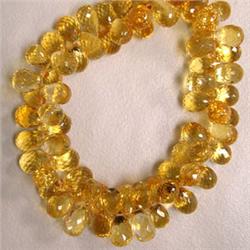 252 CTS GOLDEN CITRINE BRIOLETTE STRAND 9x7 MM