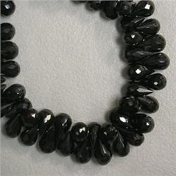 170 CTS BLACK SPINEL BRIOLETTE STRAND 8x6 MM