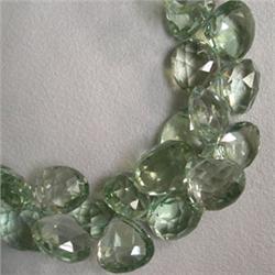 379 CTS GREEN AMETHYST TEAR DROP STRAND 12x12 MM APPROX