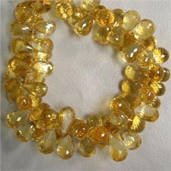 347 CTS GOLDEN CITRINE BRIOLETTE STRAND 14x8-11x6 MM