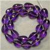 Image 1 : 94 CTS AMETHYST BRIOLETTE STRAND 11x8 MM - FULL DRILLED