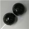 Image 1 : 13 MM PAIR OF HAWAIIAN BLACK CORAL BEADS - HALF DRILLED