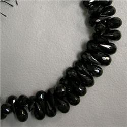 190 CTS BLACK SPINEL BRIOLETTE STRAND 10x5 MM