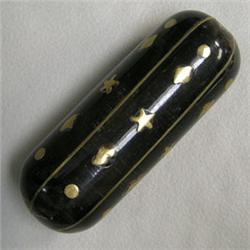 70x27 MM BUFFALO HORN WITH BRASS INLAID PIECE - FULL DRILLED