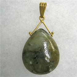 14K GOLD LABRADORITE PENDANT 20x17 MM 