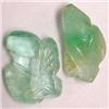 Image 1 : 4.09 CTS TWO CARVED EMERALD LEAVES - DIFFERENT SIZES