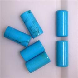 16X8 MM LOT OF 6 STABILIZED TURQUOISE TUBES