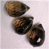 Image 1 : 24 CTS LOT OF 3 SMOKY TOPAZ BRIOLETTE 14X9 MM